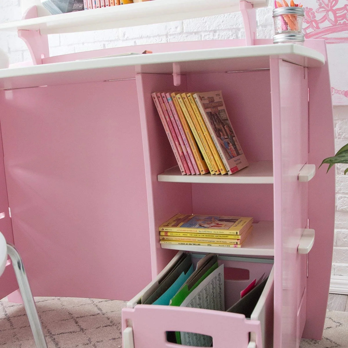 Children's Desk with Shelves and File Cart Set T891330