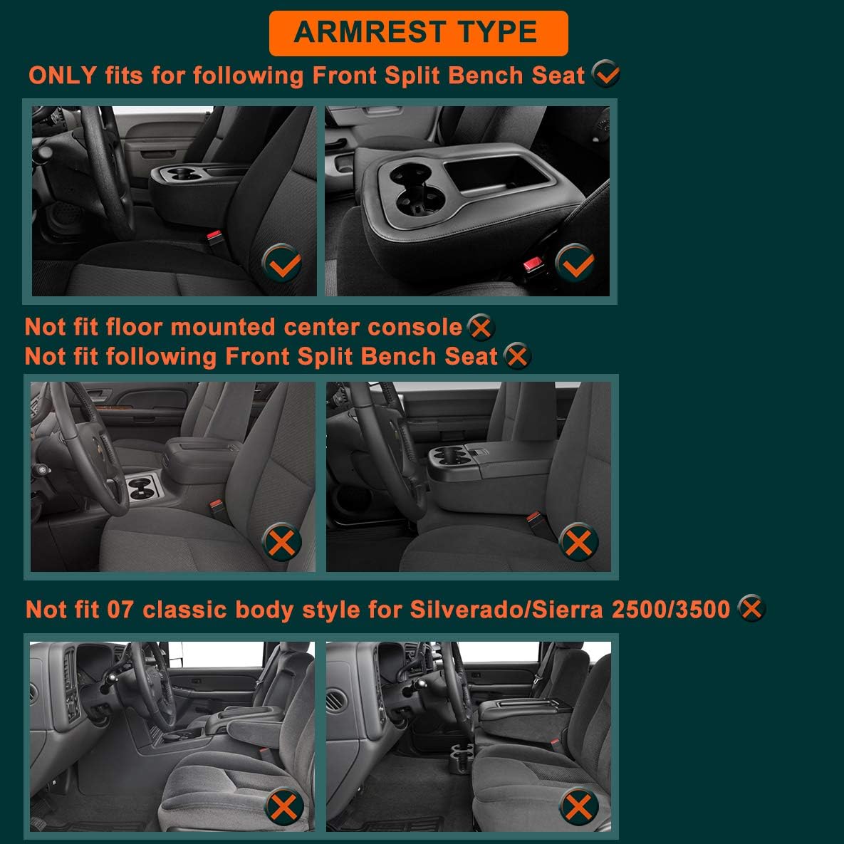 Black Center Console Cover Pack of 2 B622433