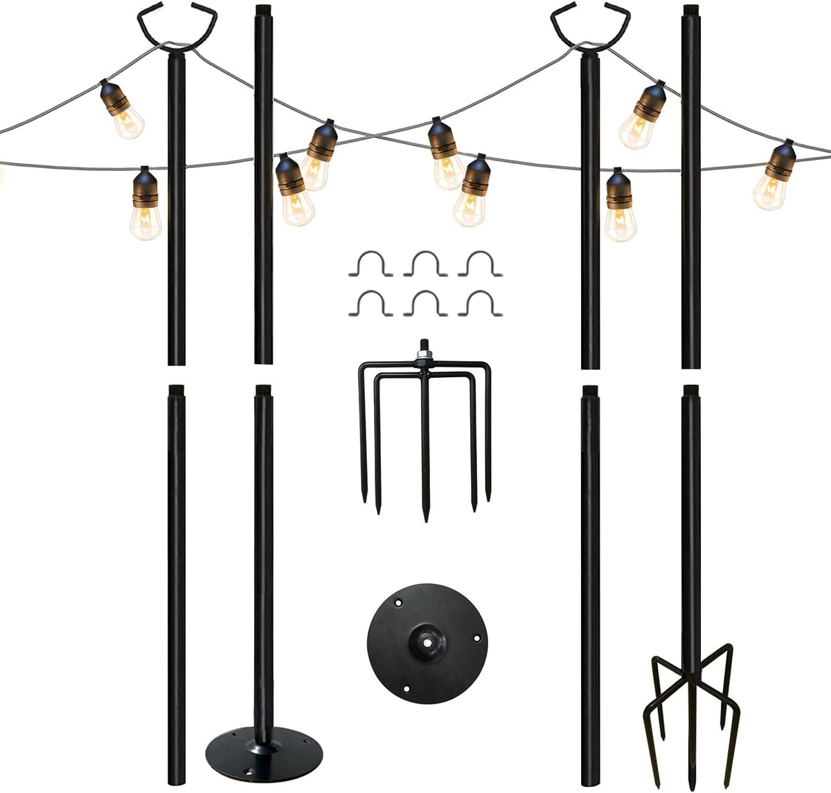 4Pcs Stainless Steel String Light Poles O3807