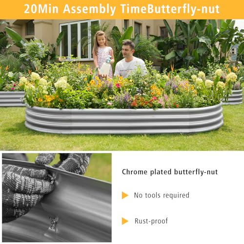 Galvanized Steel Raised Garden Bed Kit 2X2X1FT U344315