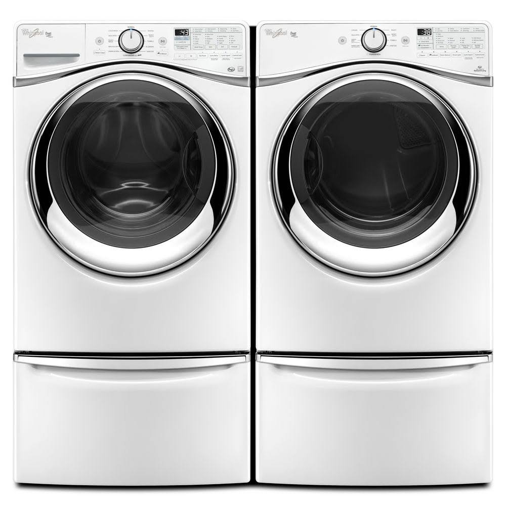White Laundry Pedestal with Storage Drawer K2926