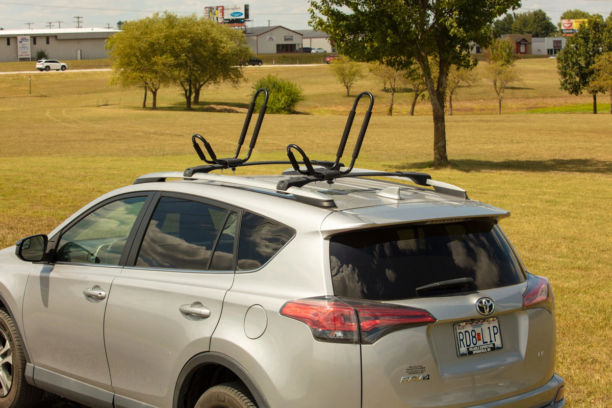 Black Roof-Mounted Kayak Carrier with Straps & Hardware C403