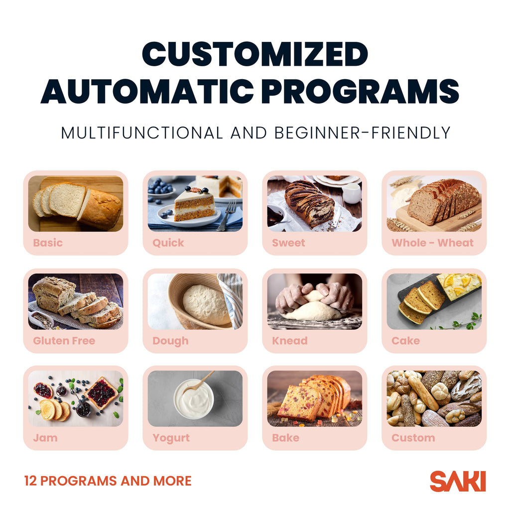 12 In 1 Programmable Bread Maker With Nonstick Pan, 3.3 LBS Capacity P6547