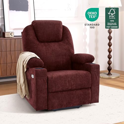 Small Power Lift Recliner Chair with Heat and Massage, Fabric E71644