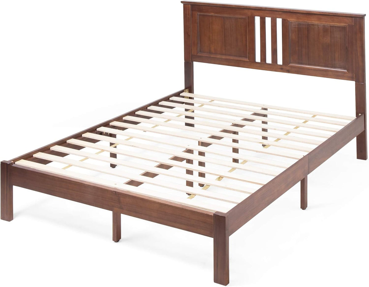 Gray Acacia Wood Queen Bed Platform N497