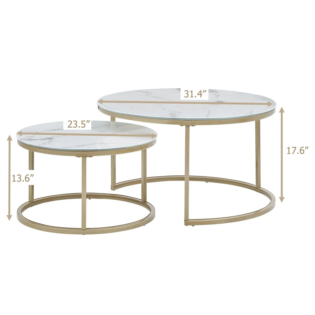 Coffee Table with Gold and Marble Patterns Y239
