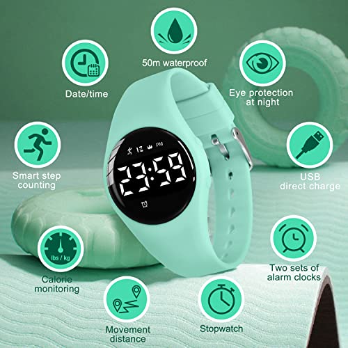 Kids Digital Watch with Alarm Clock, Pedometer, Stopwatch, Waterproof F80430