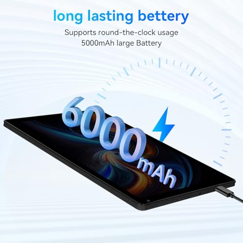 Black 10.36 inch Android 14 Tablet, 16GB RAM 128GB ROM, 8-Core HD Display, 5000mAh Battery, Dual Camera, 1TB Expandable U35744