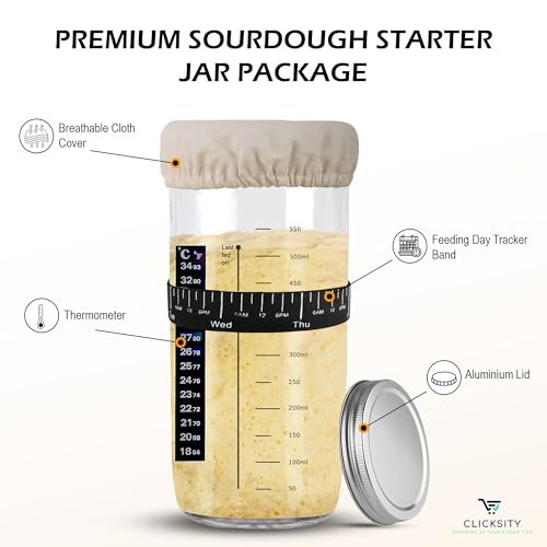 Sourdough Bread Starter Kit with Thermometer and Elastic Feeding Band Y8812