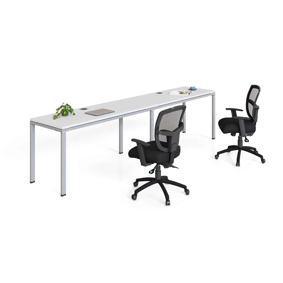 White Double Workstation Desks M368531