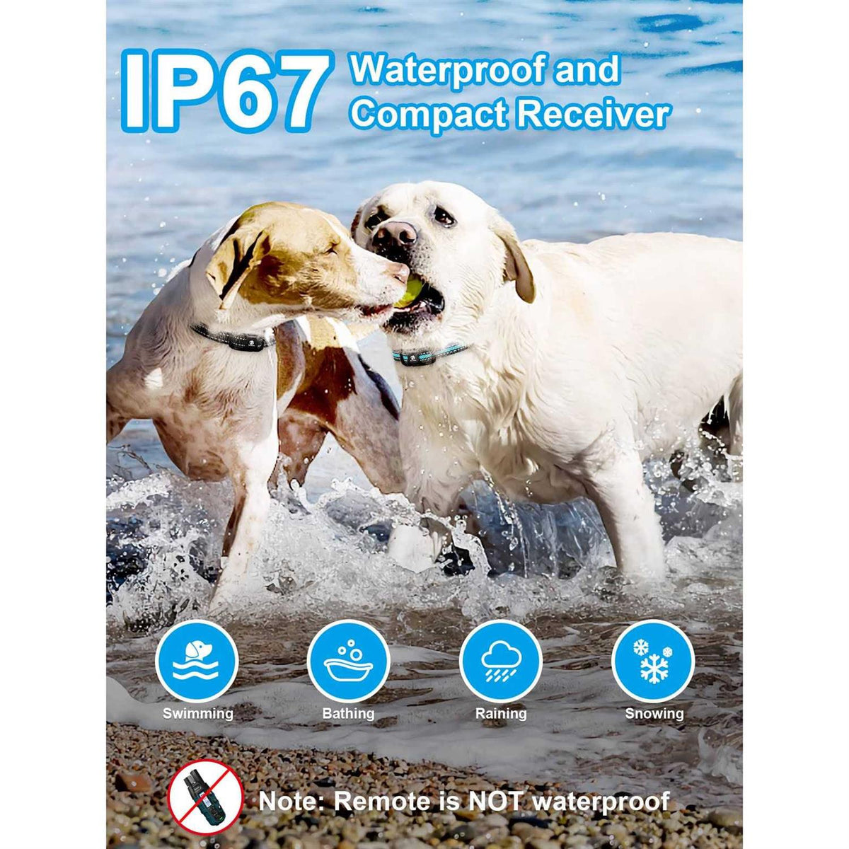 Waterproof Dog Training Collar with Rechargeable Remote A37032