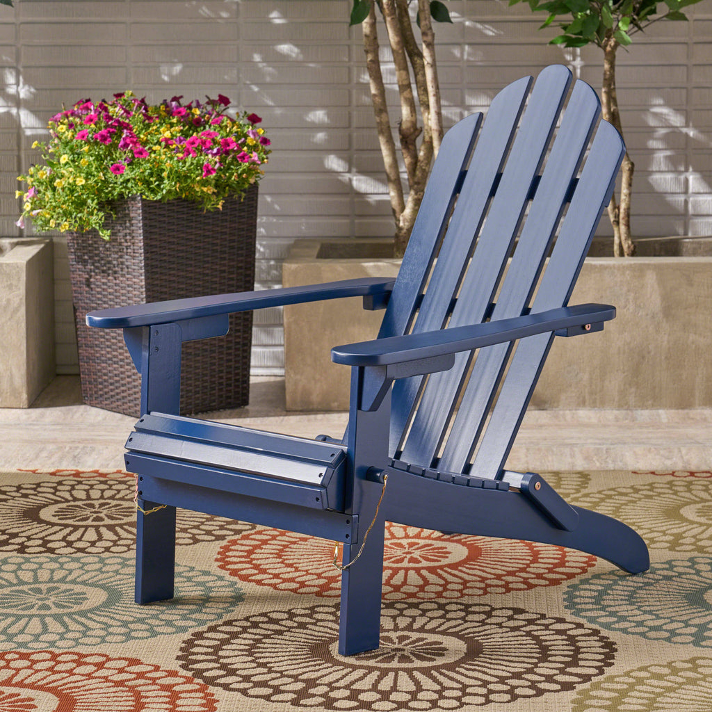 White Finish Acacia Wood Adirondack Chair P6722