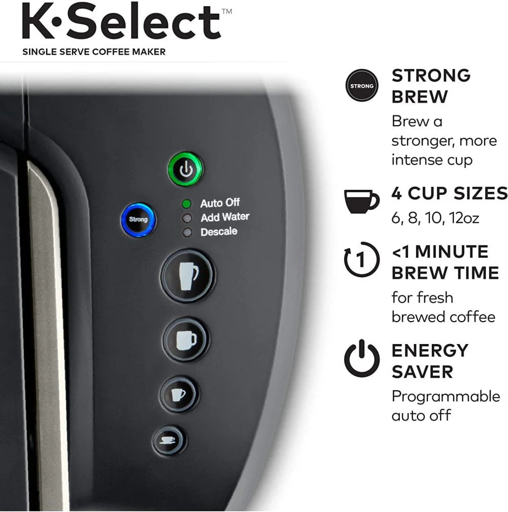 Single Serve K-Cup Pod Coffee Maker, Matte Black S9492