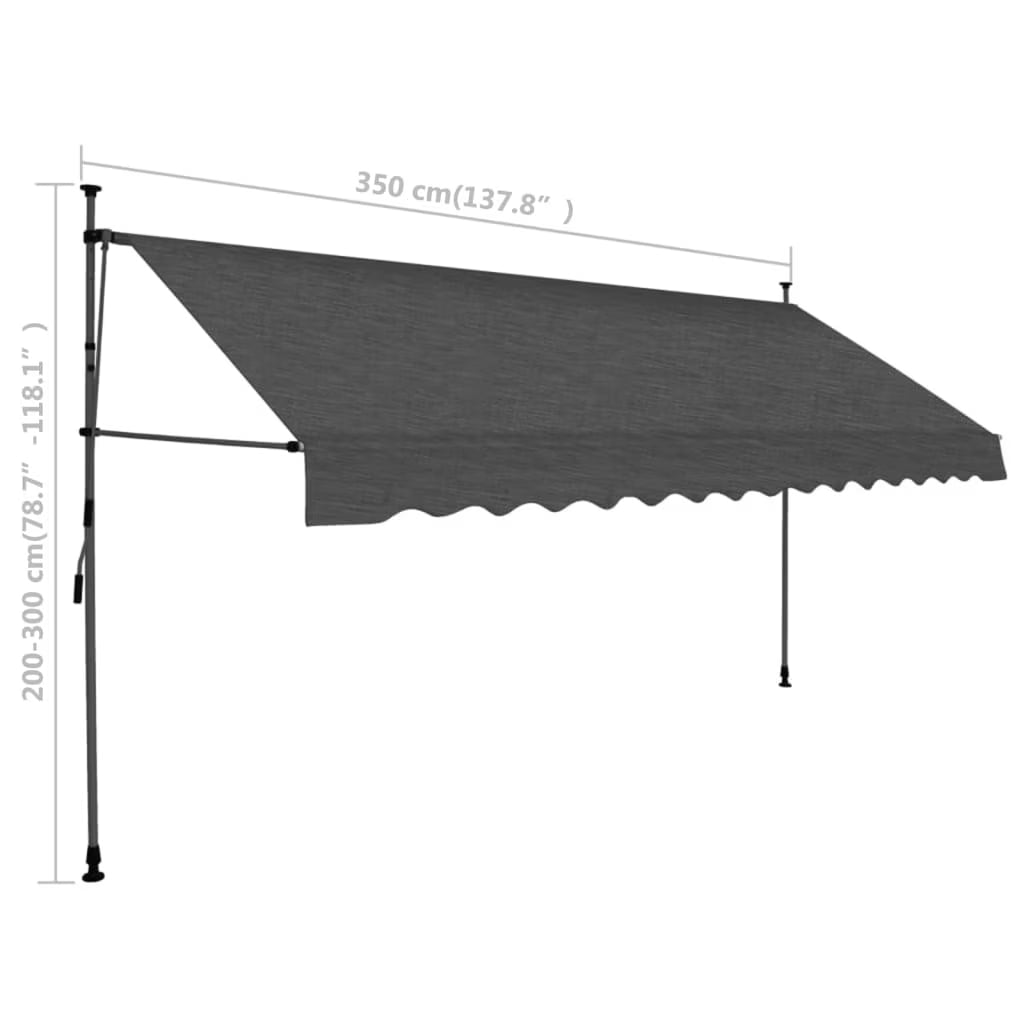 Shelter With Led Balcony Deck 137.8 Door Canopy Manual Crank Polyester Window Canopy F5541