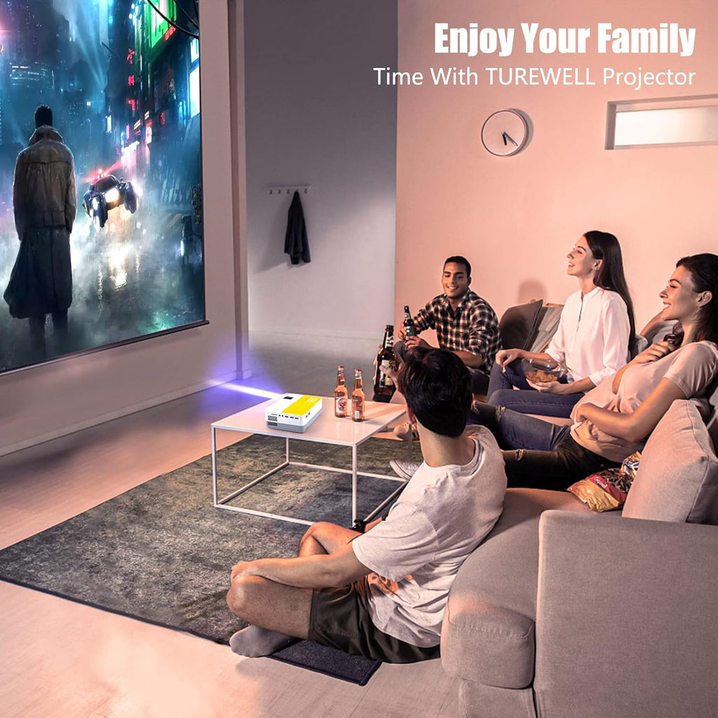 Mini Projector, 55000 Hours Full HD 1080P Supported Portable Video Projector B15420