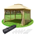 11x11ft Pop-Up Gazebo Tent with Mesh Sidewall Canopy Shelter B7926