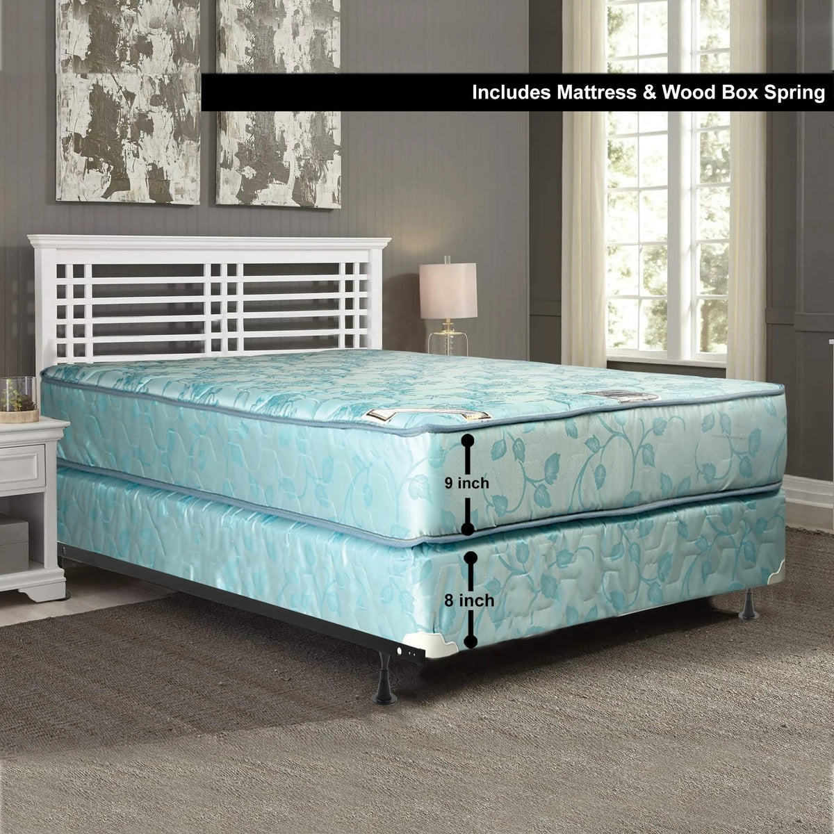 Queen Medium Firm Innerspring Mattress and Box Spring Set C351247