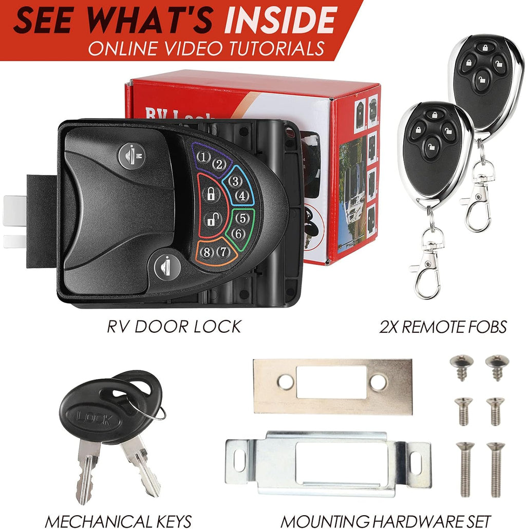 Keyless Entry RV Door Lock with Deadbolt and 2 Remote Key V516
