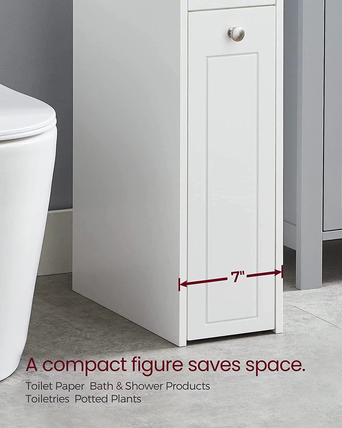 White Small Bathroom Storage Cabinet with Slide Out Drawers B5788