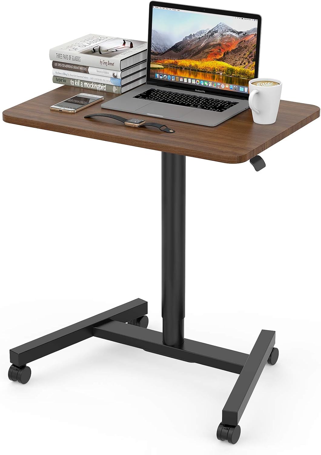 Adjustable Rolling Laptop Desk Cart with Wheels N76924