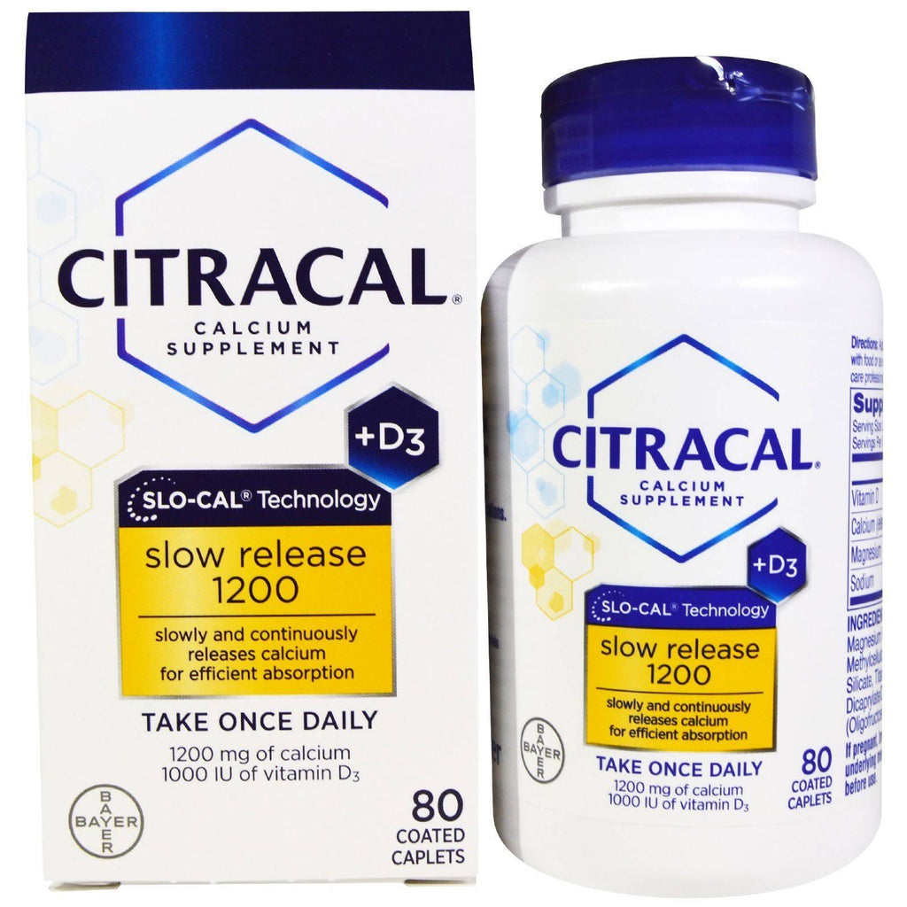 1200 Calcium Plus D Slow Release 80 Count (Pack of 3) S51321