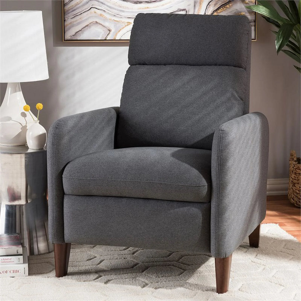 Gray and Walnut Recliner G88853