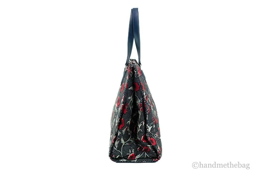 Navy Red Nylon Tote Handbag I470037
