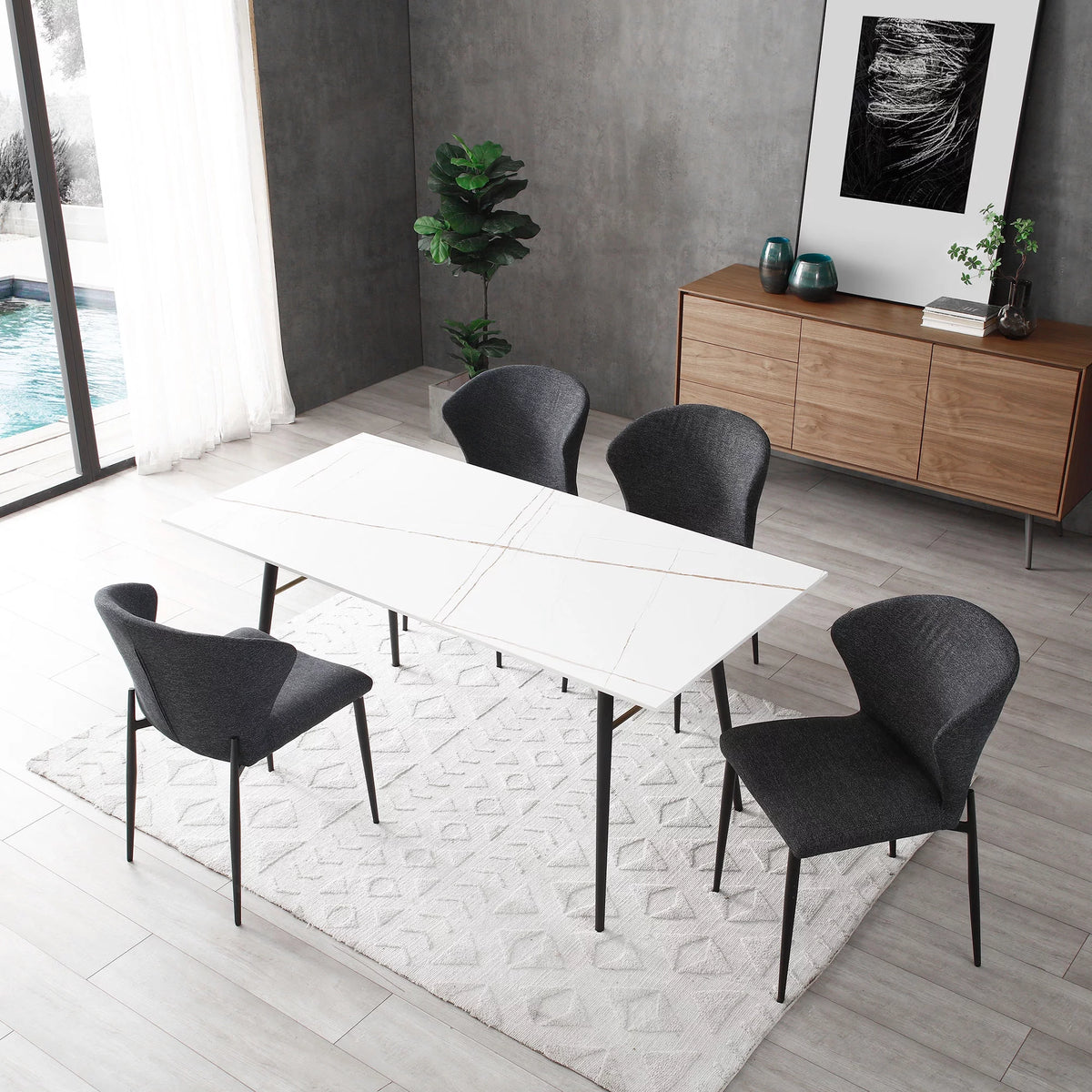 White Porcelain Top Dining Table M207246