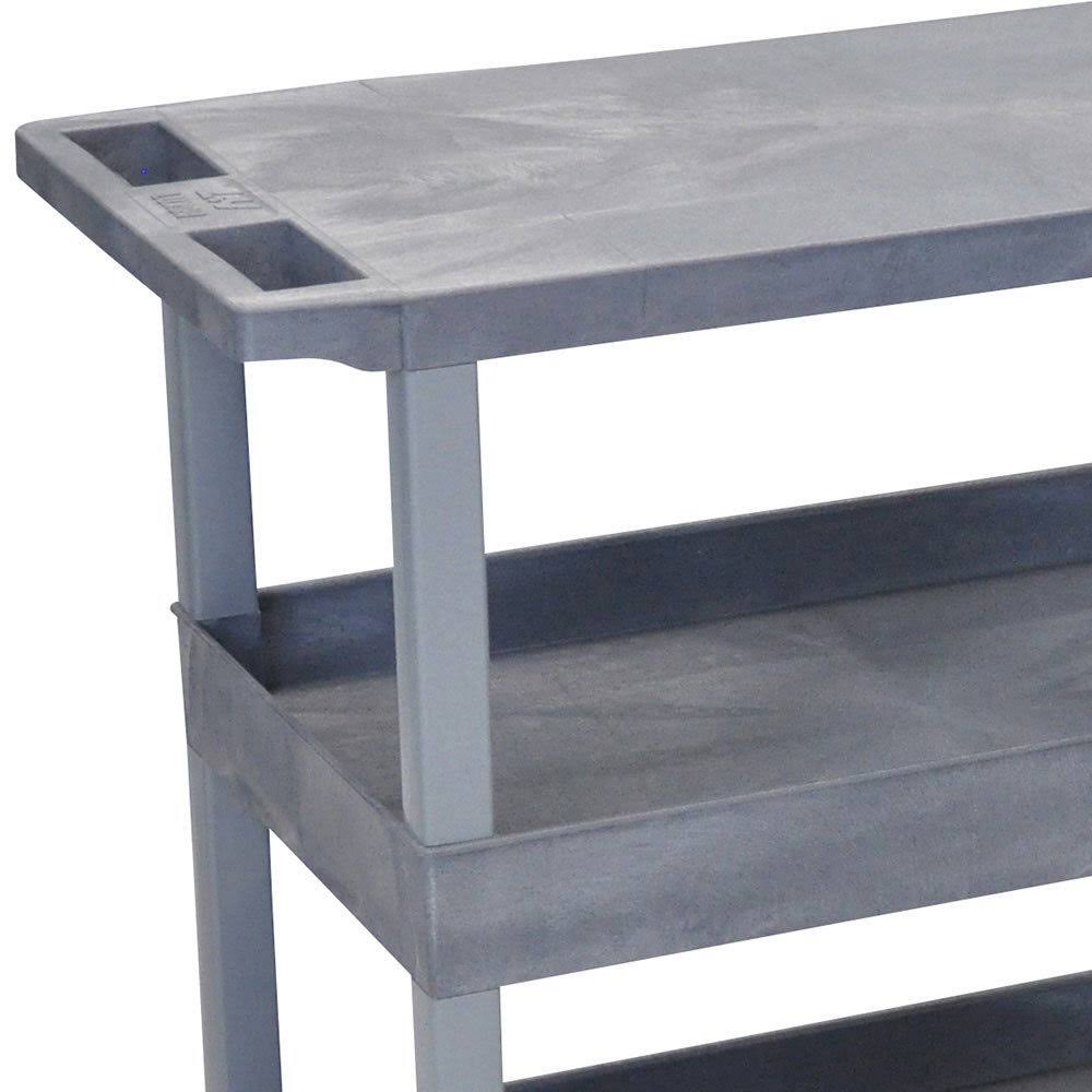 Gray 18x32 Cart with 2 Tub/1 Flat Shelves T4976