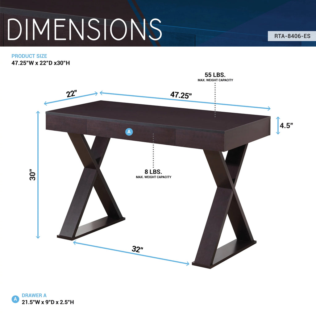 Espresso Writing Desk with Drawer B67279