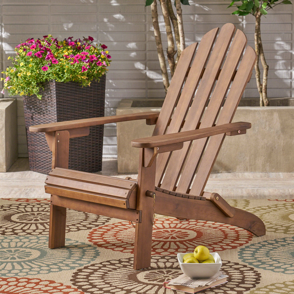 White Finish Acacia Wood Adirondack Chair P6722