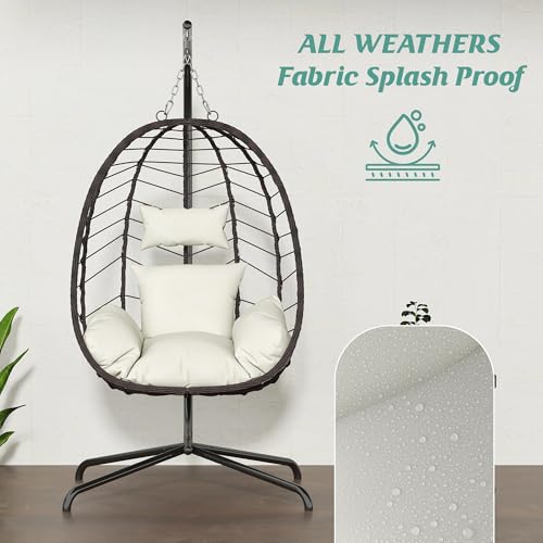 Hanging Egg Chair with Stand Cushion S35623