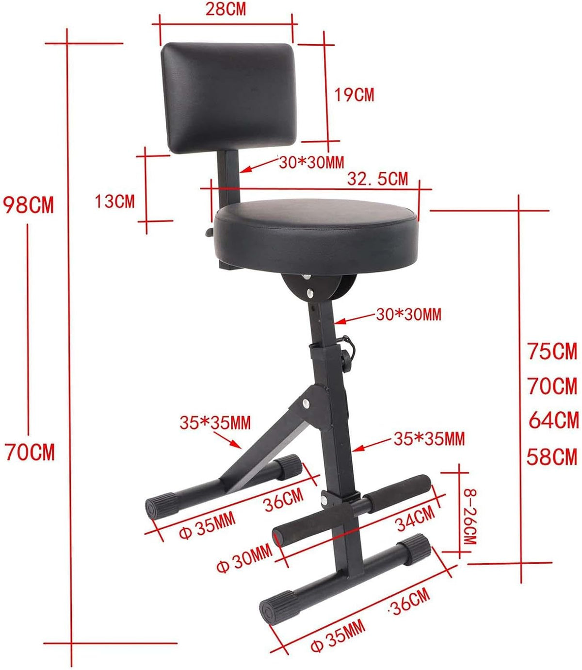 Folding Heavy Duty Round Guitar Stool O800