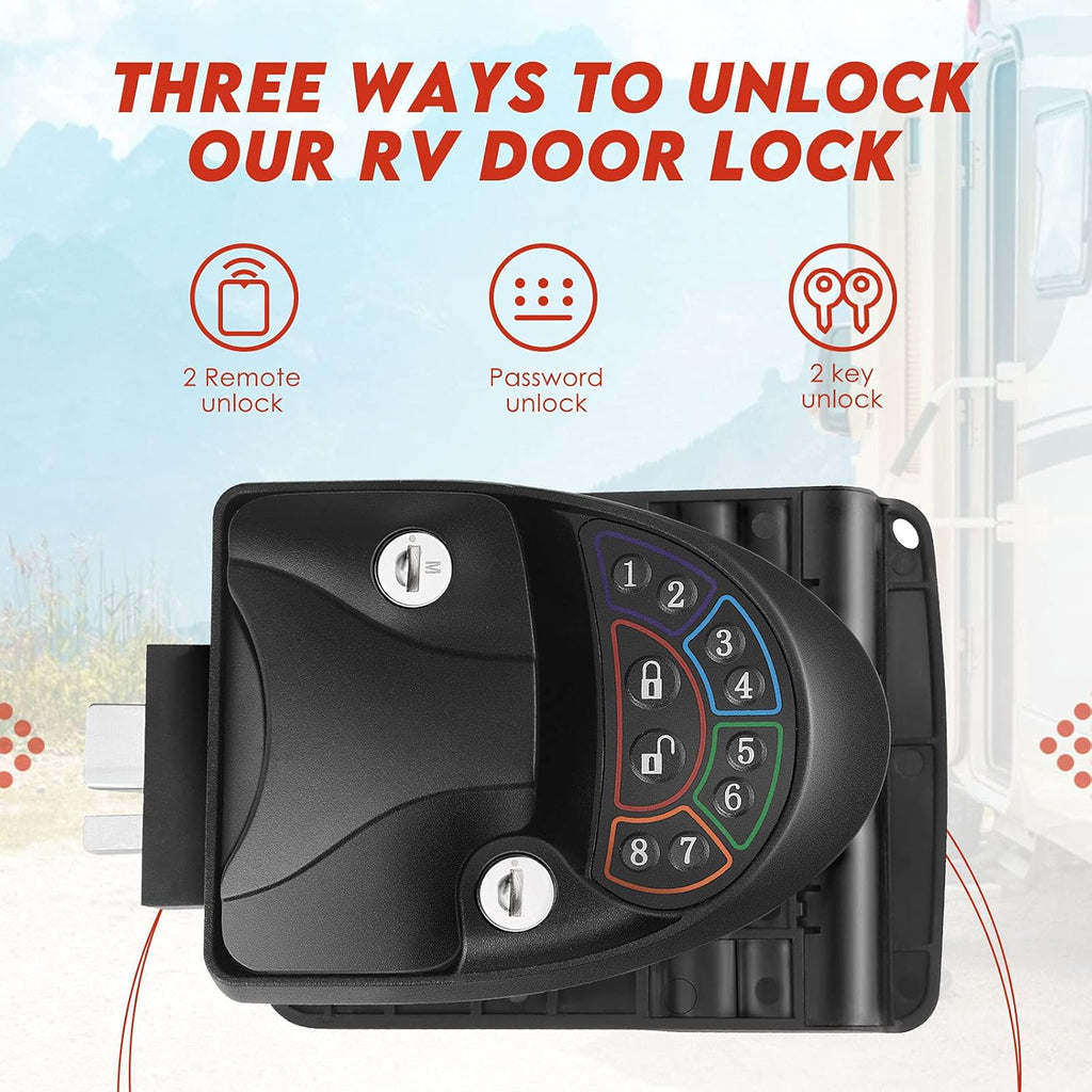 Keyless Entry RV Door Lock with Deadbolt and 2 Remote Key V516
