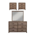 4 Piece Wood Dresser Mirror and Nightstand H347