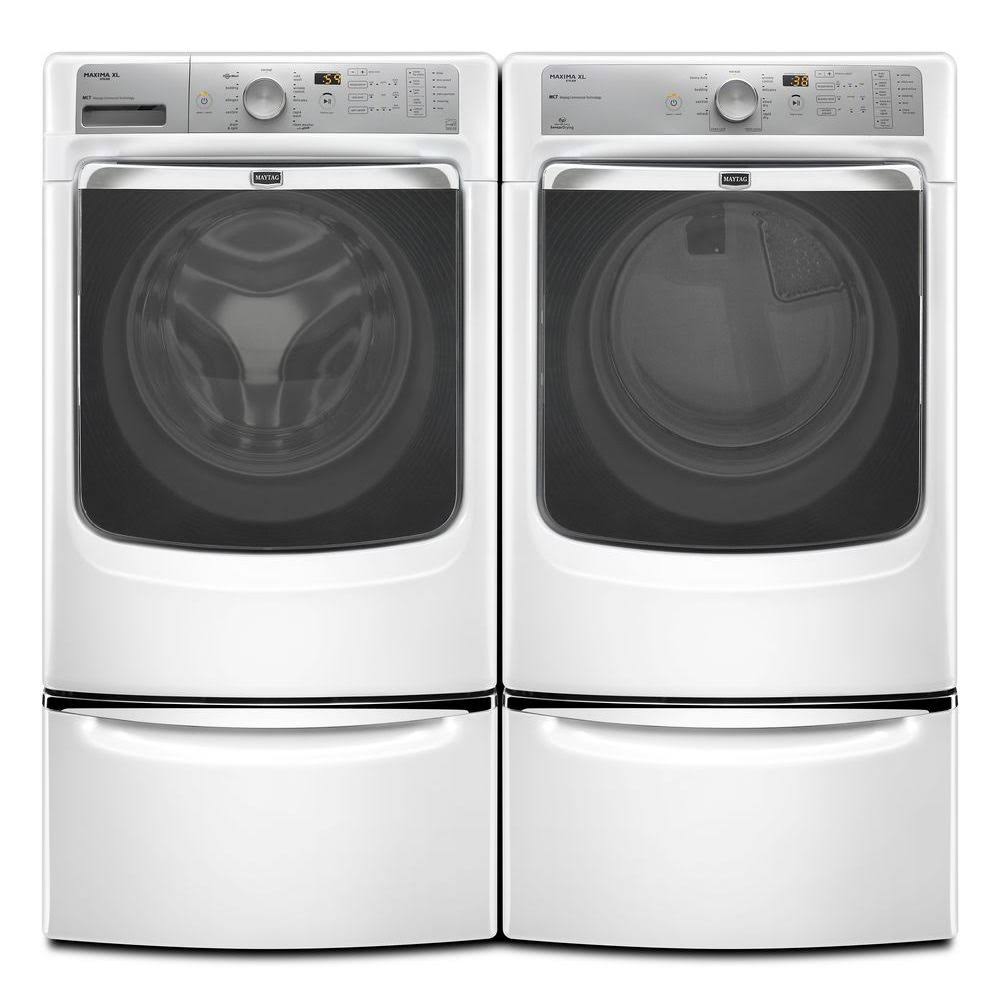White Laundry Pedestal with Storage Drawer K2926