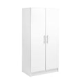 2-Shelf Engineered Wood Freestanding Wardrobe Cabinet in White V81533