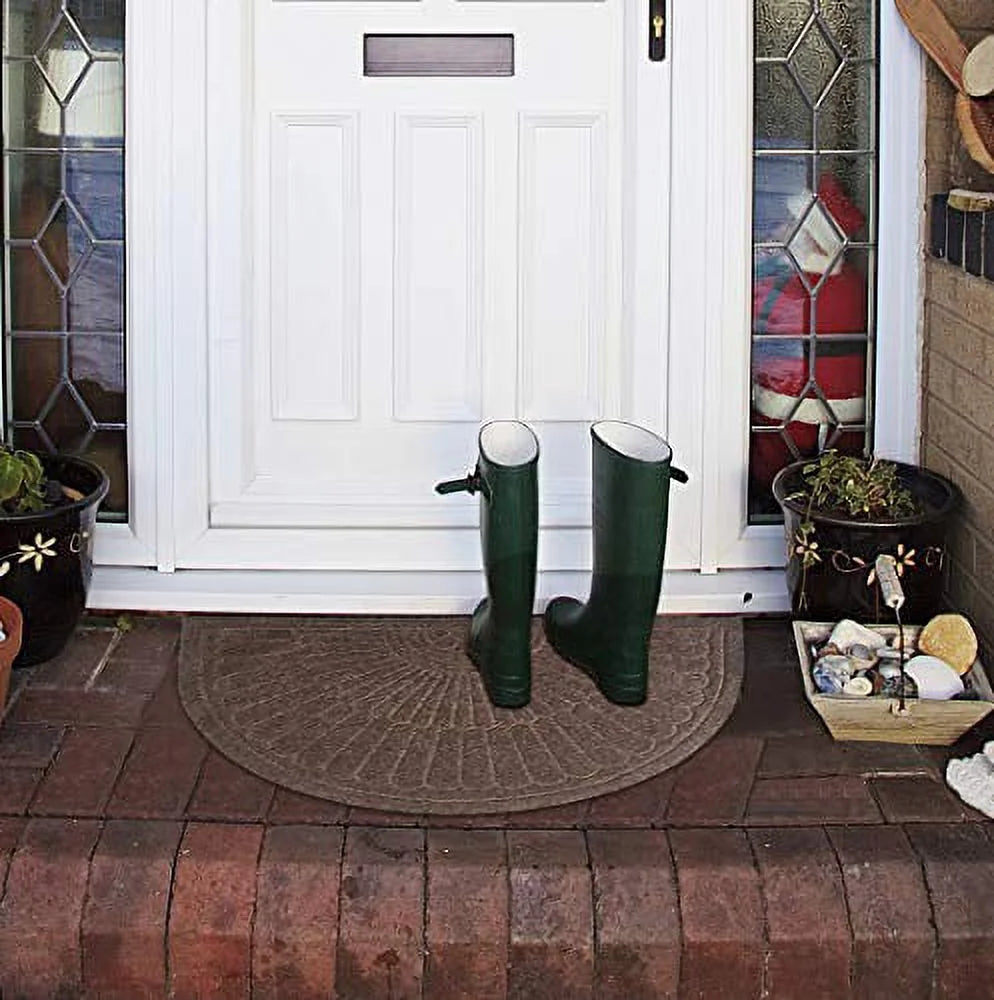 Half Round Non Slip Washable Door Mat 2pcs C98244