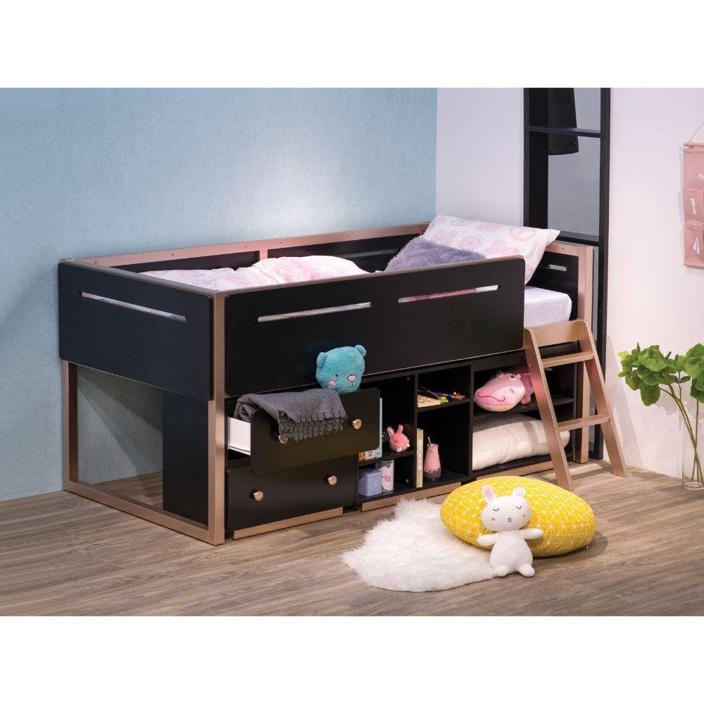 Black Rose Gold Loft Bed L58520