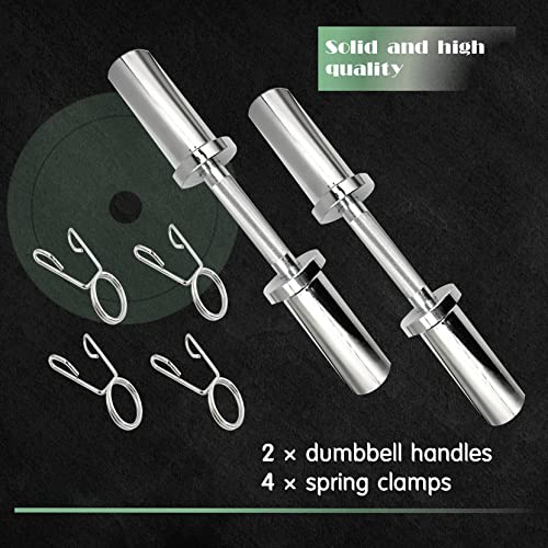 16" Olympic Dumbbell Handles, 150LBS Weight Capacity, 2 Pair Spring Collars G8381