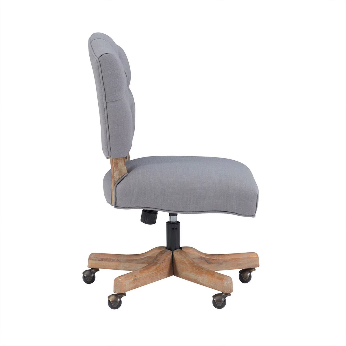 Gray Wood Upholstered Swivel Office Chair B747