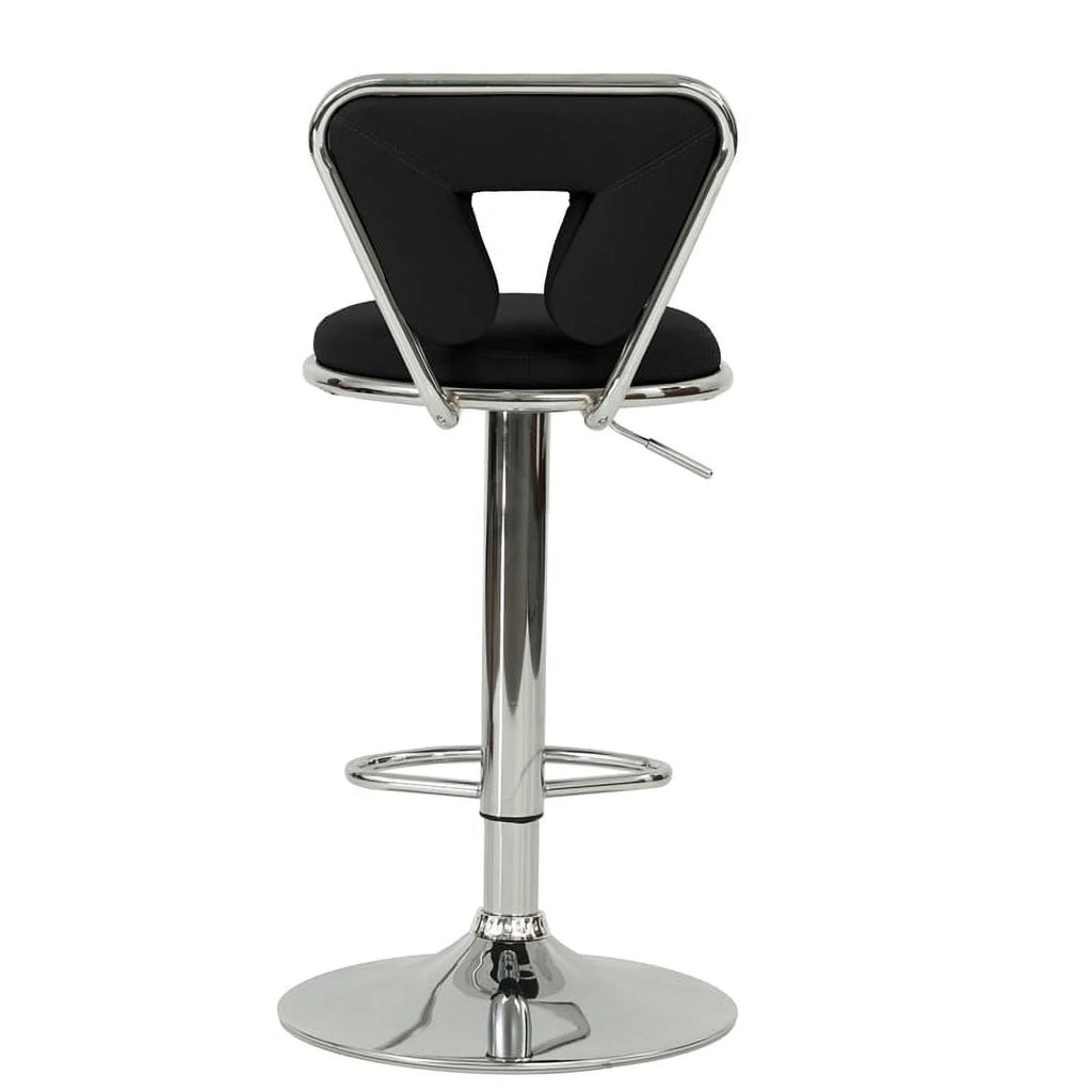 Black Faux Leather Adjustable Height Swivel Barstool Set of 2 K7111