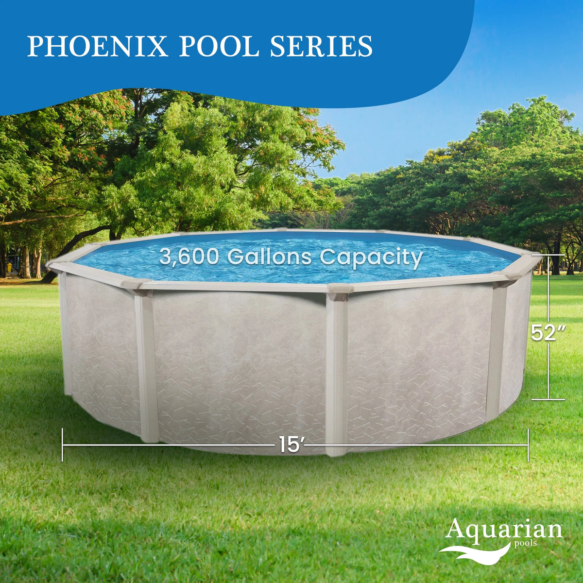 18 Foot by 52 Inch Steel Frame Above Ground Pool W25999