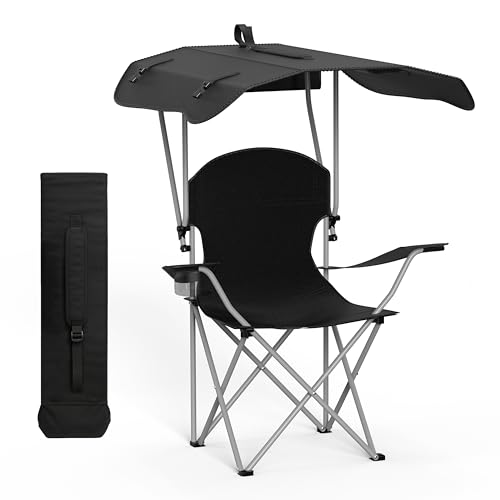 Black Reclining Camping Chair with Removable Footrest X331