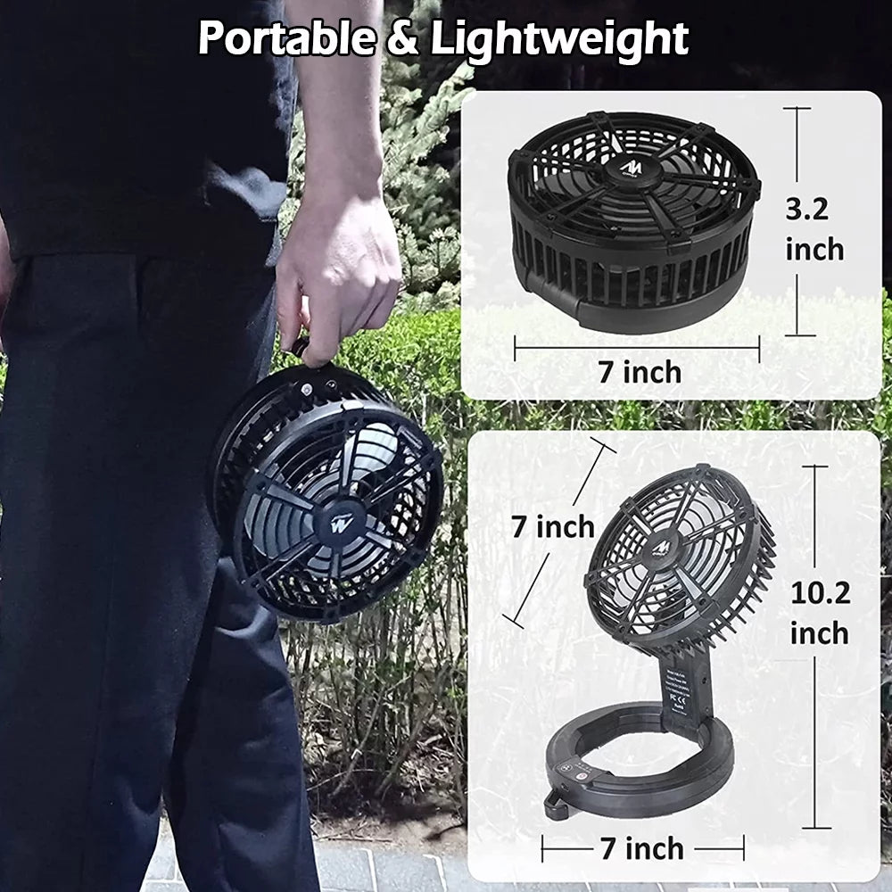 Rechargeable Camping Fan with LED Lantern B442930