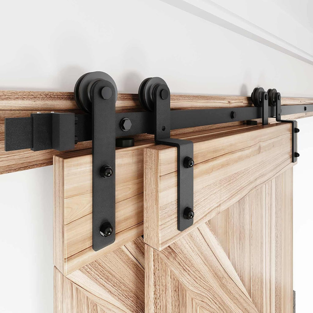 8 FT Bypass Double Sliding Barn Door Hardware Kit F766