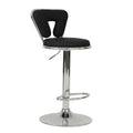 Black Faux Leather Adjustable Height Swivel Barstool Set of 2 K7111