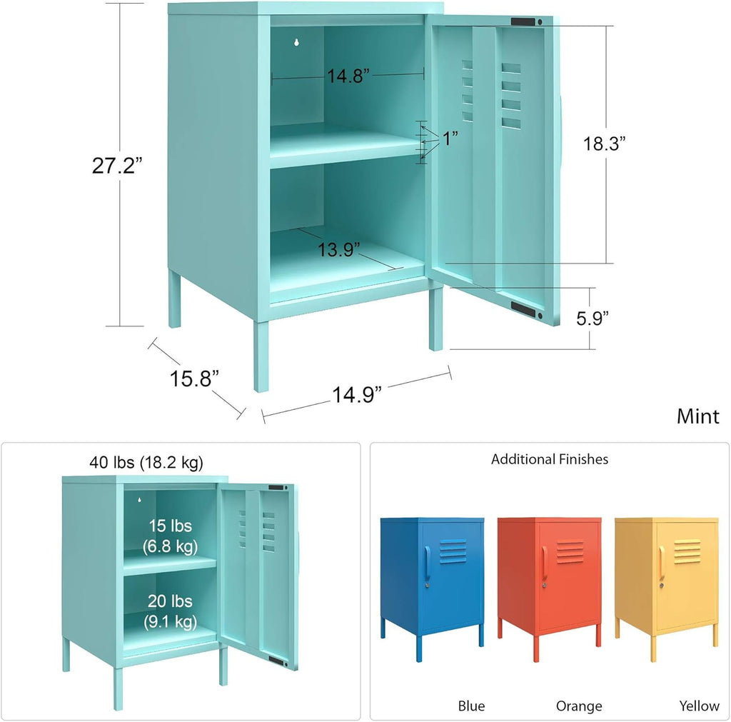 Orange Metal Locker End Table A813921