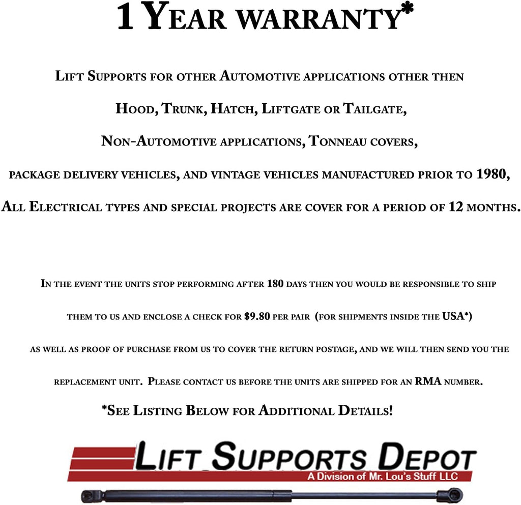 Qty (2) Liftgate Supports Pack of 2 R976