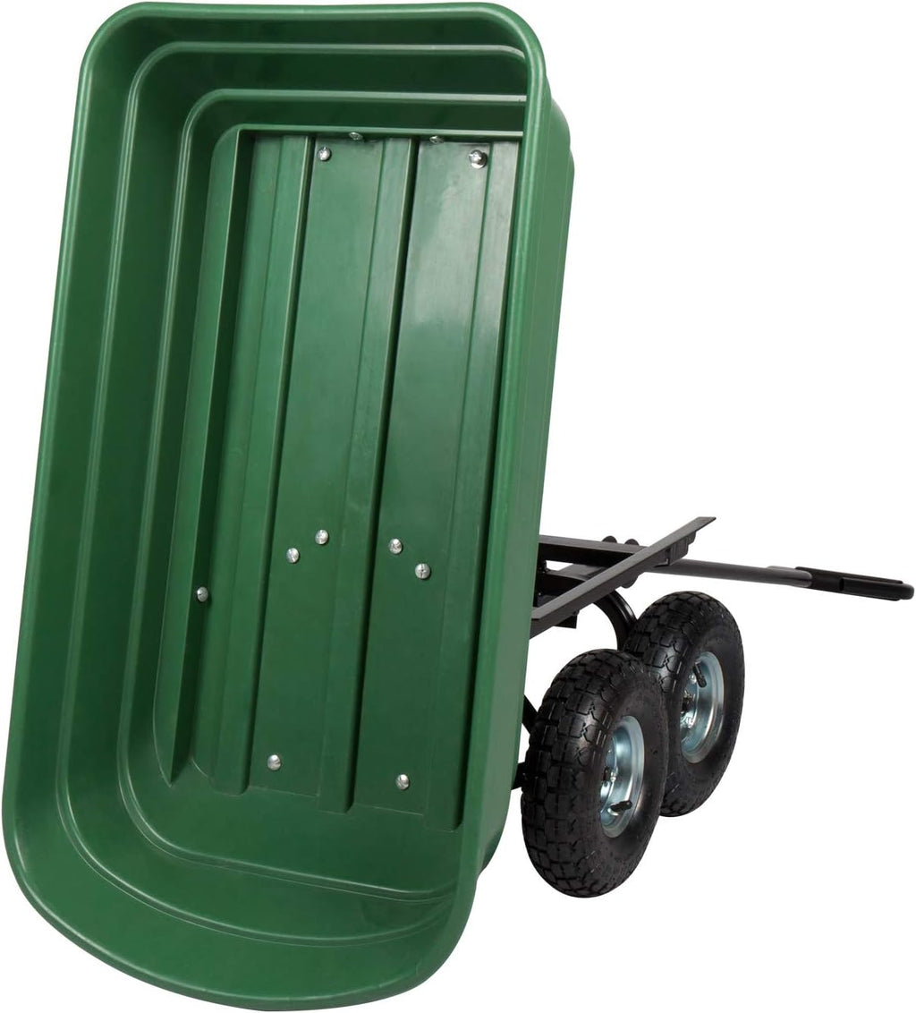 Garden Dump Cart Wagon with Steel Frame and Pneumatic Tires H2428